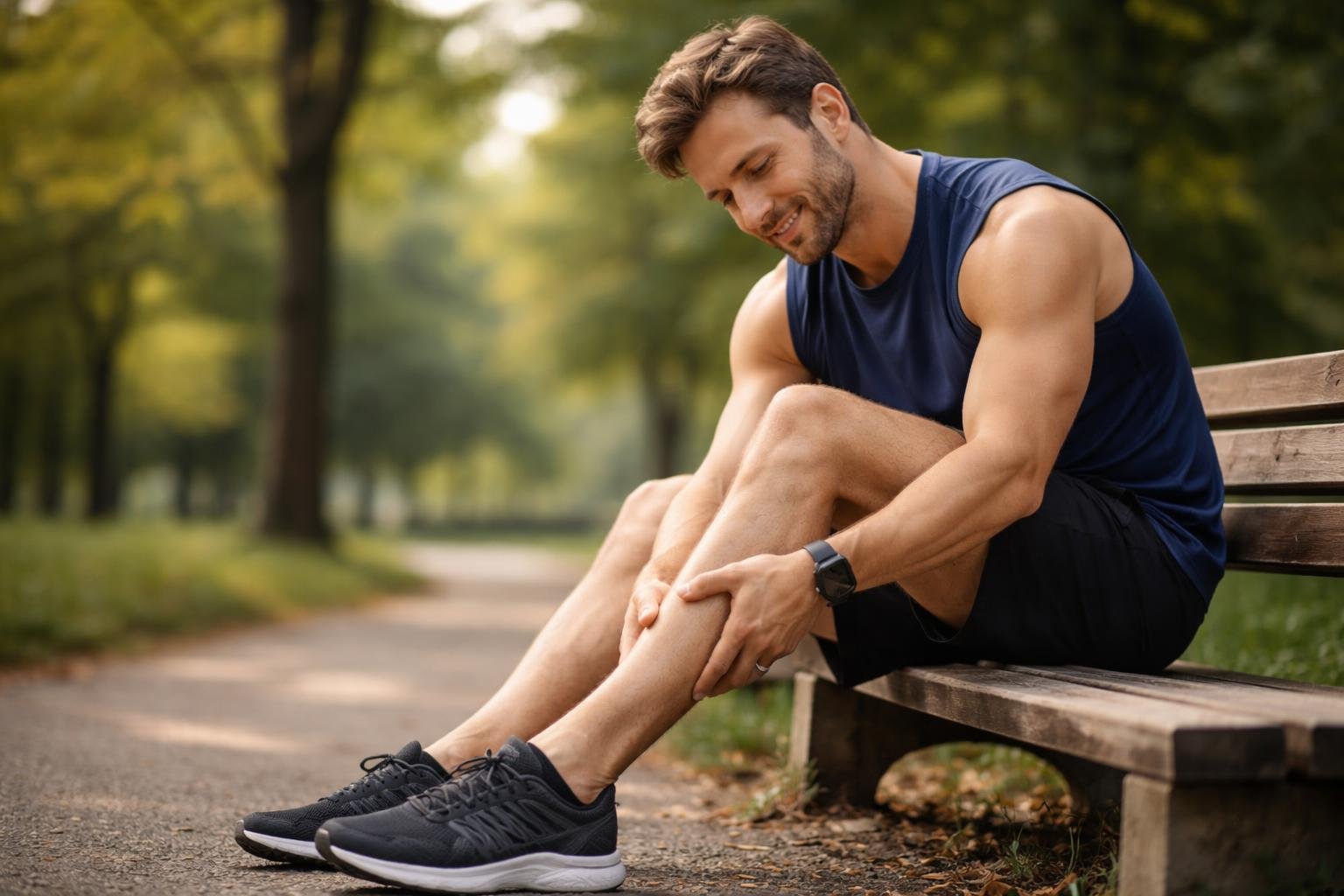 athlete-tenue-sport-banc-arbres