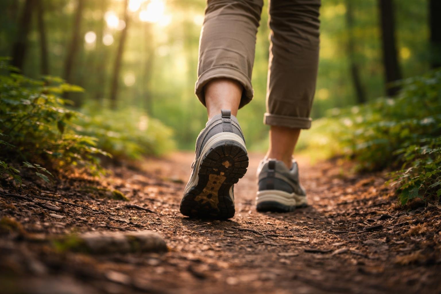 personne-sentier-bois-chaussures-confortables