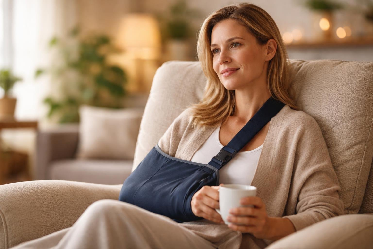 personne-convalescence-fauteuil-echarpe-livre